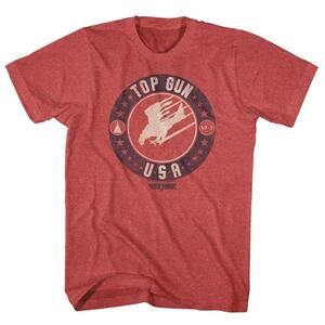 Top Gun Us T Bird Red Heather Adult T Shirt